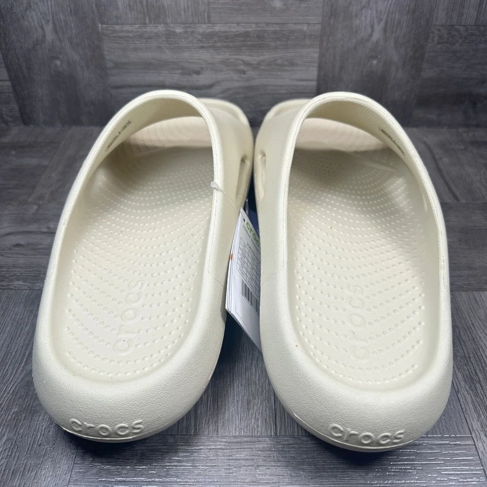 Crocs Mellow Recovery Slide Mens 13 Bone Off-White Comfort Foam NEW